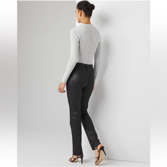 White House Black Market High-Rise Straight Coated Denim Jeans Size 14 NWT - Picture 3 of 5